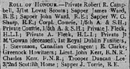 Gourock Times 1915 Roll of Honour - John McGowan