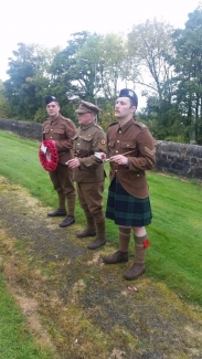 Alex Mallia with Stewart and Drew Crichton pay their respects to Neil McGlynn, Alex’s GG Uncle who d
