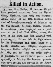 Alexander Butler(Cameronians)