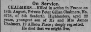 Peter Gillan Chalmers